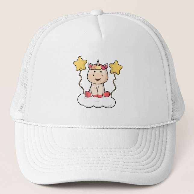 Casquette Unicorne avec nuage et étoiles (Devant)