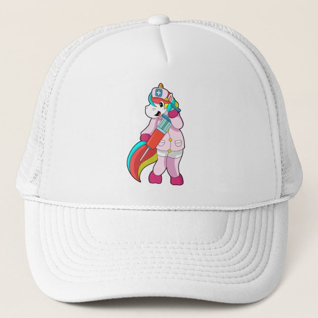 Casquette Unicorne comme infirmière à la vaccination et à la (Devant)