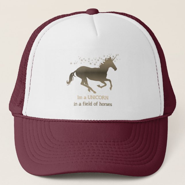 Casquette Unicorne dans le champ des chevaux Citation drôle  (Devant)