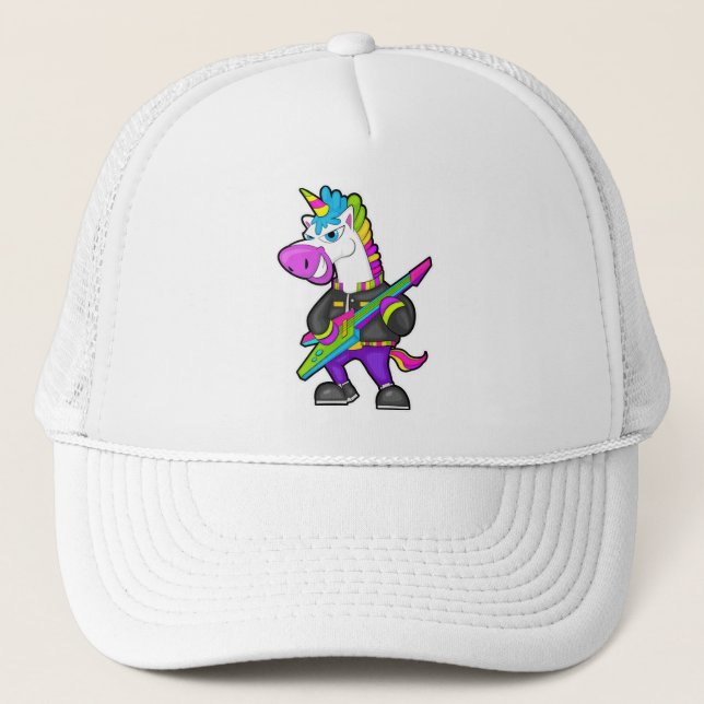 Casquette Unicorne en tant que musicien avec guitare (Devant)