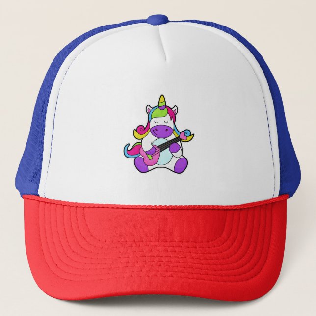 Casquette Unicorne en tant que musicien avec guitare (Devant)