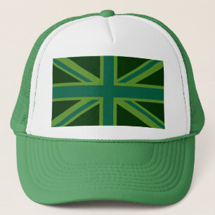 Casquette Union Jack verte de forêt en gras