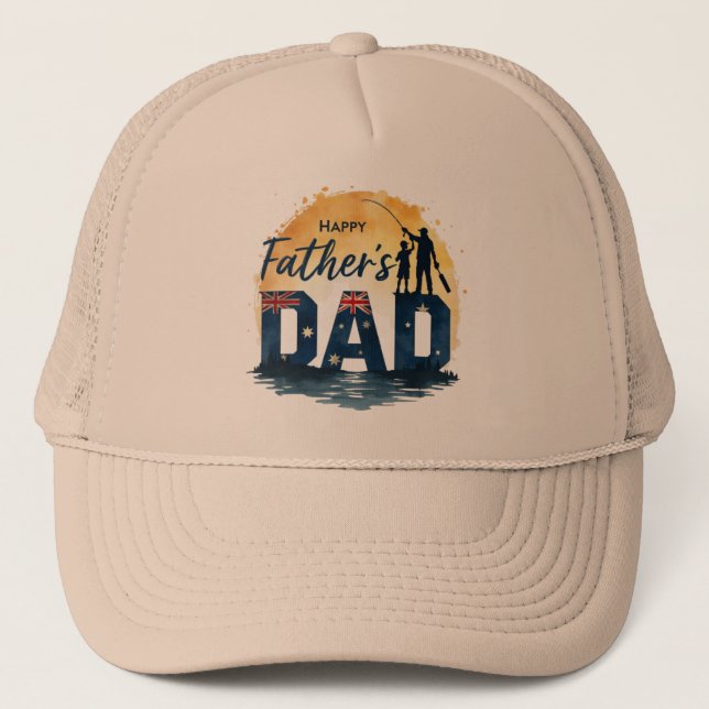 Casquette Unique Australian Dad Fishing Design (Devant)