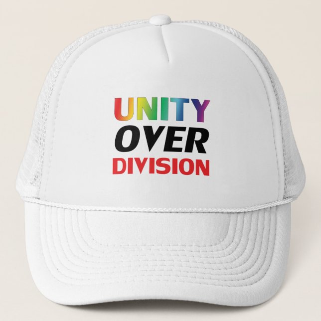 Casquette "Unité sur division" orgueil lgbtq, lgbt blanc (Devant)