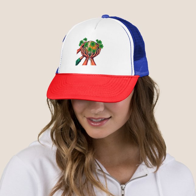 Casquette United in Green - Shamrock Motion Globe (En situation)
