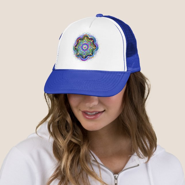 Casquette Univers Mandala Couleurs Psychédéliques (En situation)
