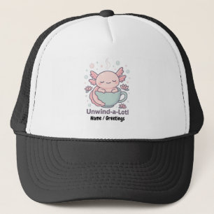Casquette Unwind-a-Lotl Mignon Axolotl dans une Tasse à Thé 