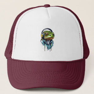 Casquette Urban Groove : Grenouille colorée avec casque