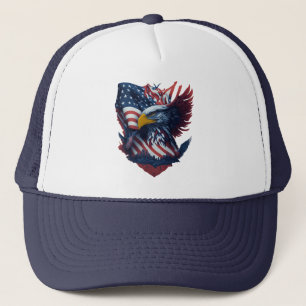 Casquette USA Art Eagle Freedom Patriotisme Rouge Blanc Bleu