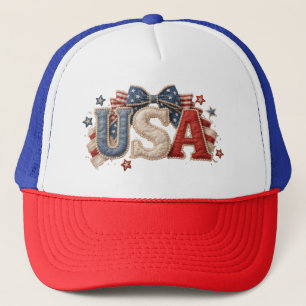 Casquette USA Coquette Nœud 4 juillet Pearl Patriotique