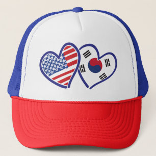 Casquette USA Corée du Sud aime les coeurs