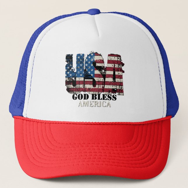 Casquette USA Dieu bénisse l'Amérique  (Devant)