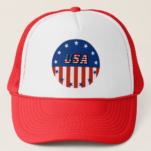 Casquette USA - Drapeau américain et étoiles en cercle