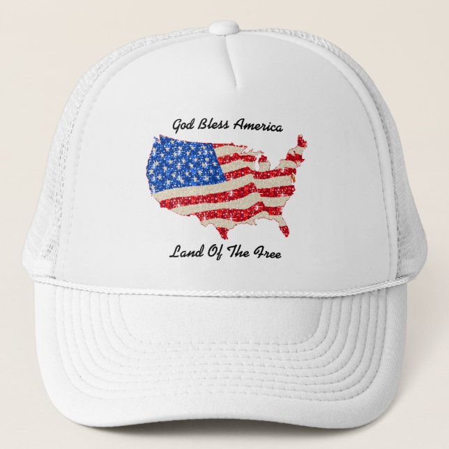 Casquette USA Drapeau Dieu béni Amérique (Devant)