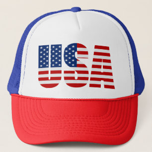 Casquette USA FLAG Rouge Blanc & Bleu