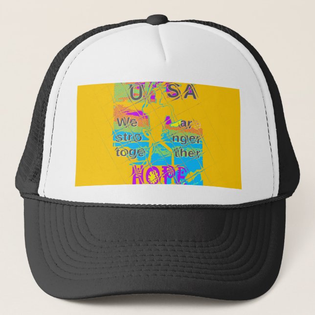 Casquette USA Hope : Conception texturée colorée (Devant)
