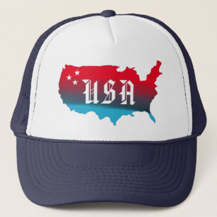 Casquette USA Map Blue Red et White Stars