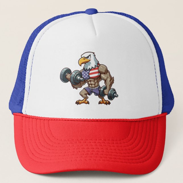 Casquette USA/patriotic weightlifting bald eagle (Devant)