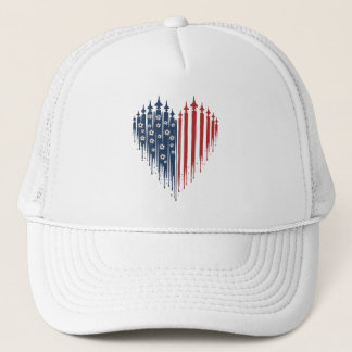 Casquette USA Soccer Cœur Patriotique Dégoulinant Drapeau Ch