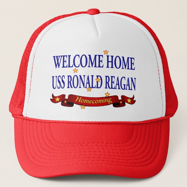 Casquette USS Ronald Reagan à la maison bienvenu (Devant)