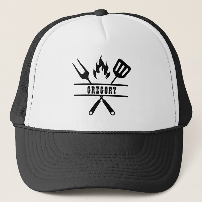 Casquette Ustensile Grillmaster Nom personnalisé  (Devant)