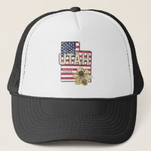 Casquette Utah Bee États-Unis Carte Retro Vintage USA