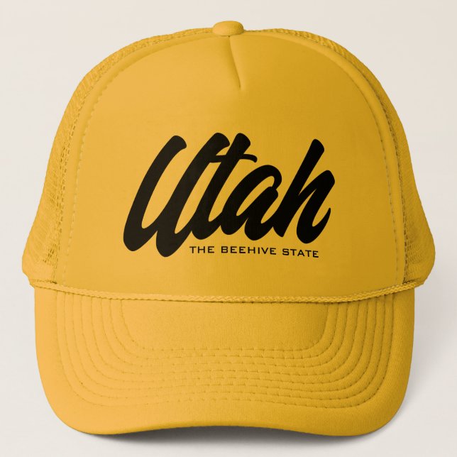 Casquette Utah chapeau de camionneur jaune miel de l'état de (Devant)