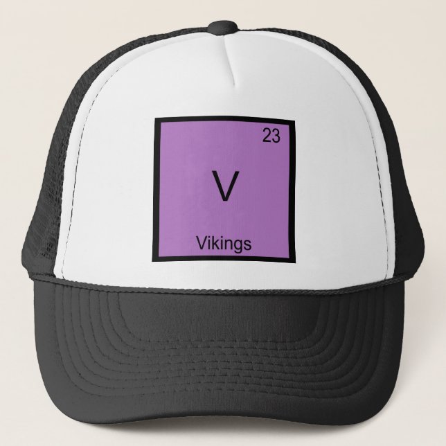 Casquette V - Vikings Élement Drôle de Symbole de Chimie Tee (Devant)