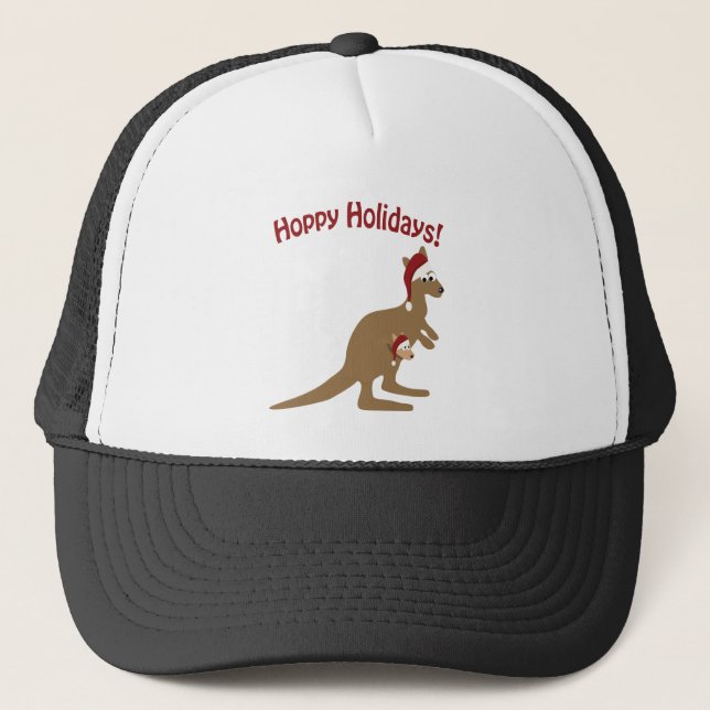 Casquette Vacances chanceuses ! Noël Kangaroo (Devant)