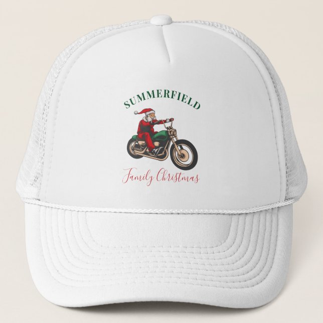 Casquette Vacances de Noël Vélo de famille Correspondance pa (Devant)