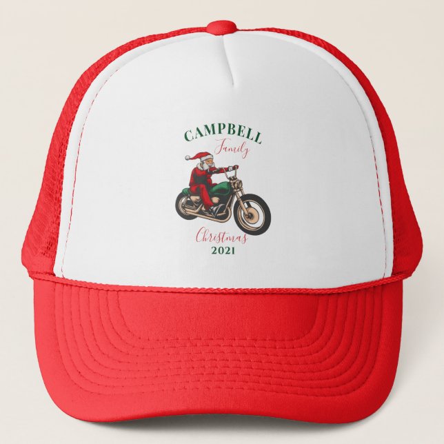 Casquette Vacances de Noël Vélos de famille Correspondance (Devant)