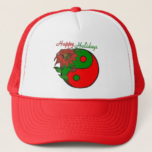 Casquette Vacances Yin Yang Poinsettia Rouge Vert