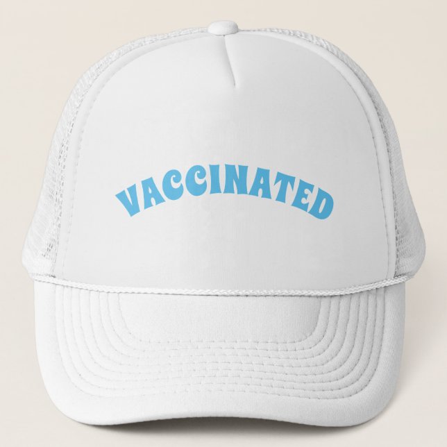 Casquette Vacciné bleu clair et blanc (Devant)