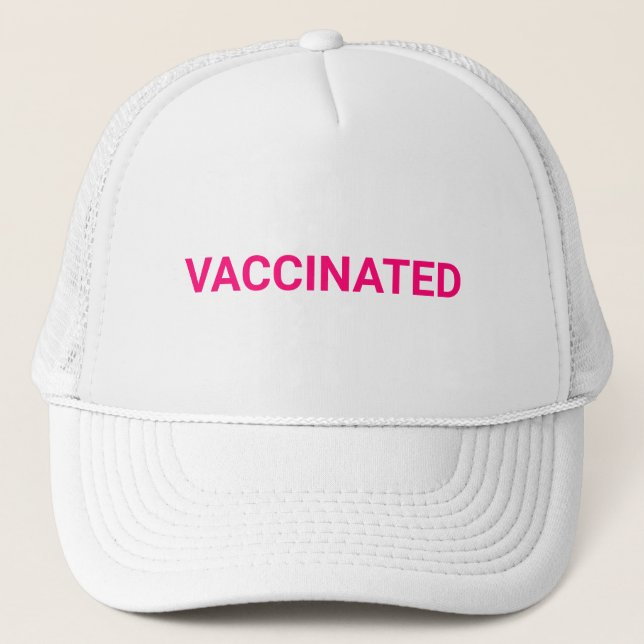Casquette Vacciné, fuchsia cool blanc rose chaud (Devant)