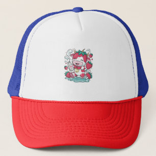 Casquette Vache de fraise Kawaii Anime Lait de fraise _4