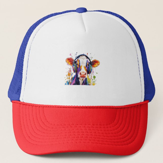 Casquette Vache des hautes terres colorées (Devant)