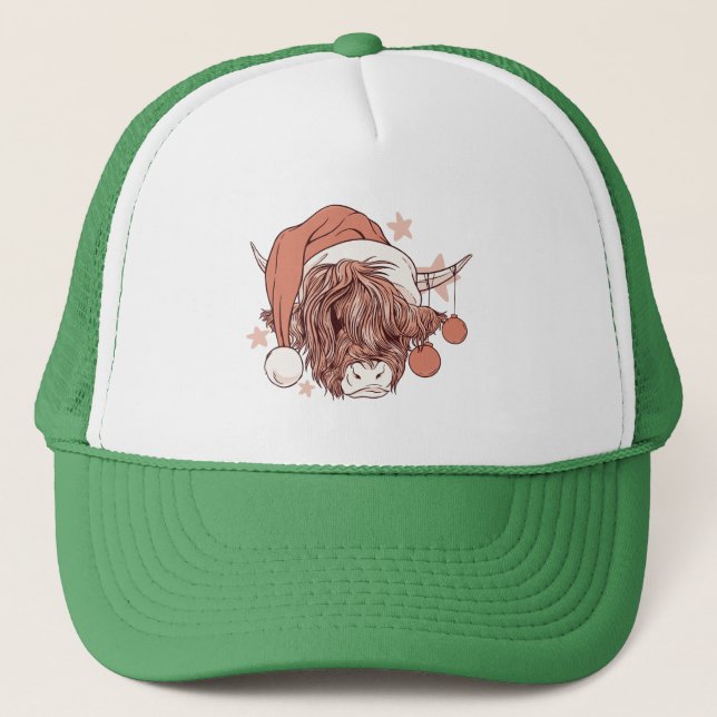 Casquette Vache des Highlands - Cadeau de conception de vœux (Devant)