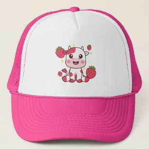 Casquette Vache fraise, Vache mignonne, Animal de compagnie