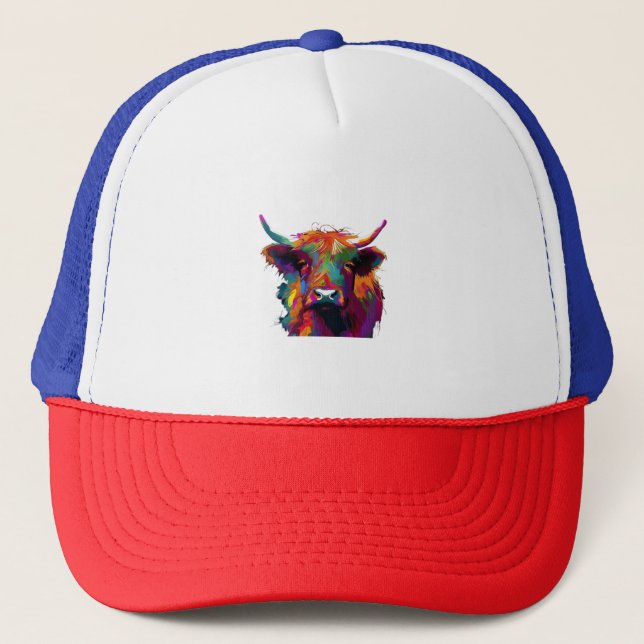 Casquette Vache, vache, vache, art de la vache des hautes te (Devant)