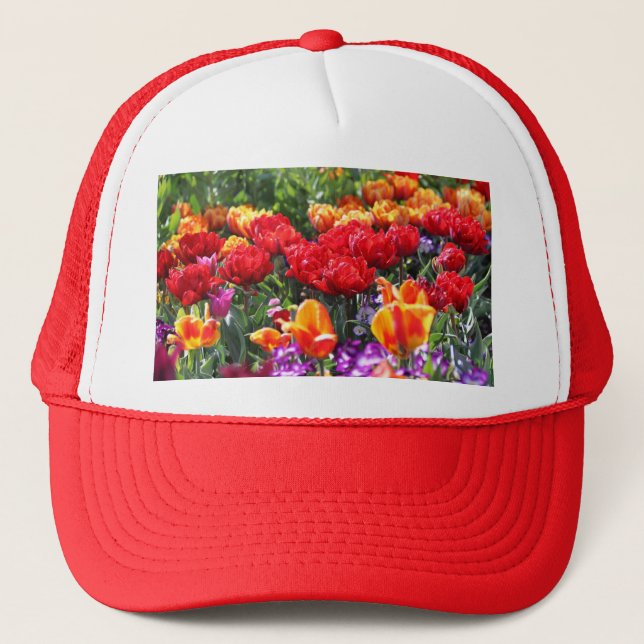 Casquette Vagues de Crimson floral tombées (Devant)