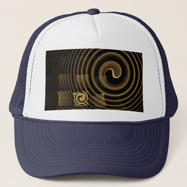 Casquette Vagues dorées hypnotiques Art abstrait moderne (Devant)