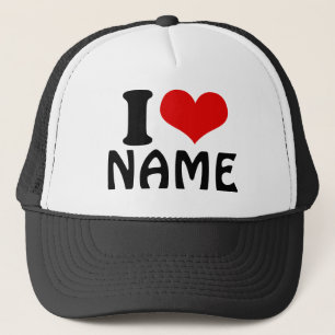 Casquette Valentines personnalisables Jour J'aime Coeur Pers
