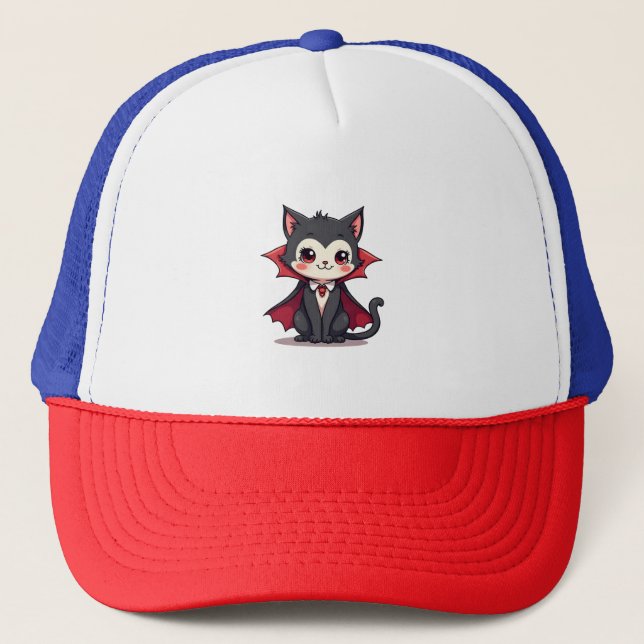 Casquette Vampire Chat - Jolie Halloween Pet Tee (Devant)