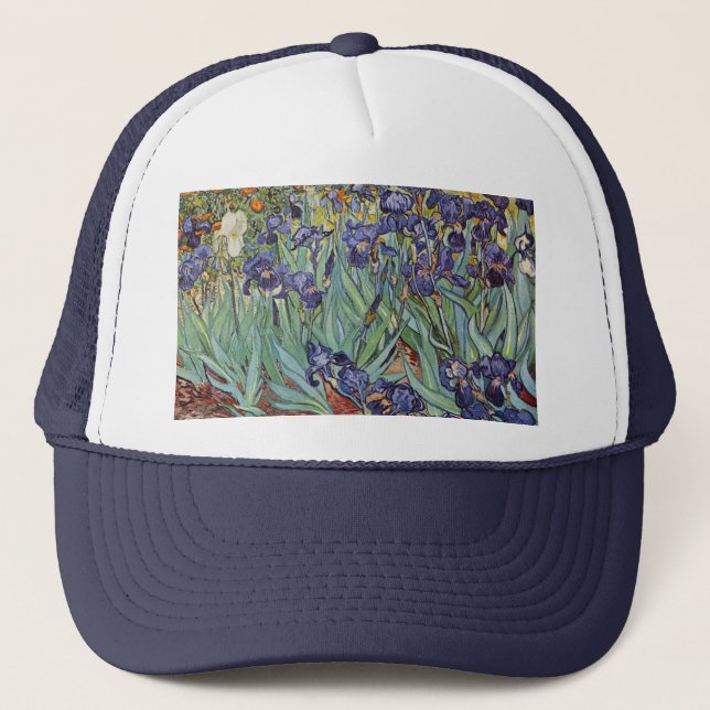 Casquette Van Gogh Irises Peinture impressionniste (Devant)