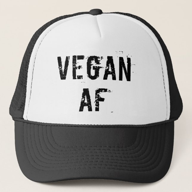 Casquette Vegan AF Funky Black Distressed Gym (Devant)