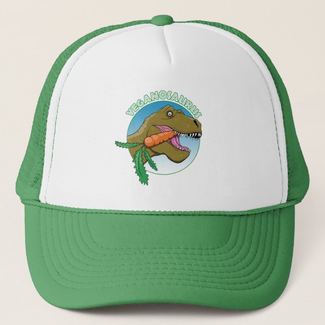 Casquette Vegan T-Rex - Humour du véganisme (Devant)