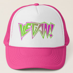 Casquette Végétalien rose et vert