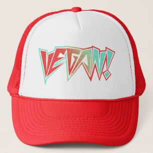 Casquette Végétalien rouge et bleu de balancier des année