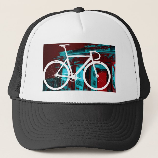 Casquette Vélo Berlin - bleu rouge de voie (Devant)