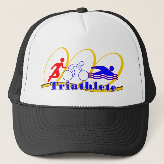 Casquette VÉLO de COURSE de BAIN de Triathlete (Devant)